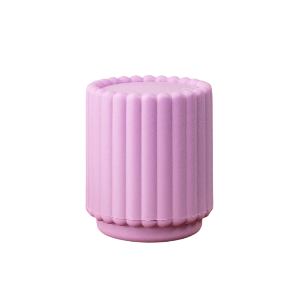Mini Desk Rubbish Bin Sunflower Design Press-Top Lid Small Waste Bin - Purple