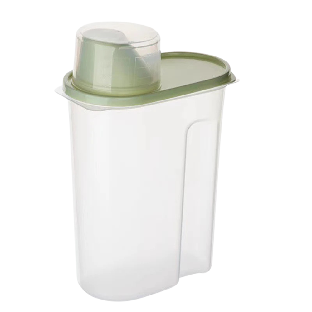 Rice Storage Container 2.5L Airtight Dry Food Box with Measuring Cup - Green