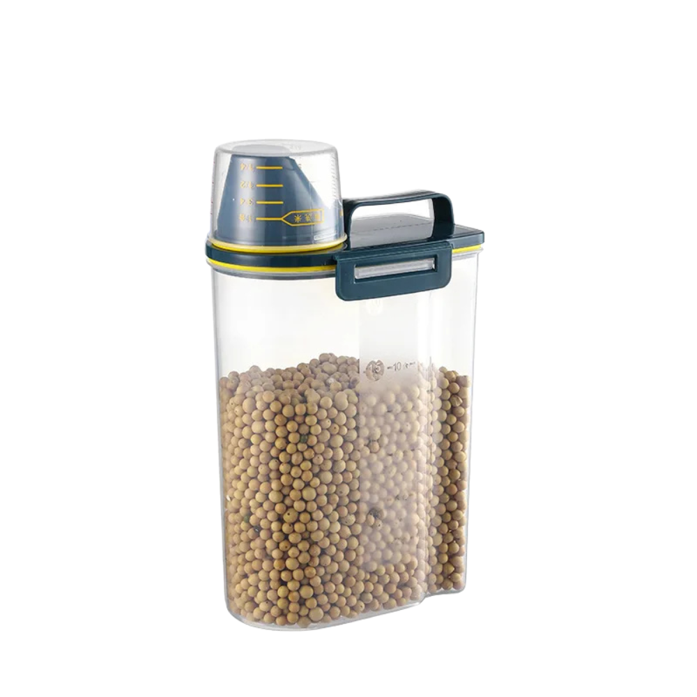 Pet Food Storage Container 2kg Sealed Dry Food Bin Moisture Resistant - Blue