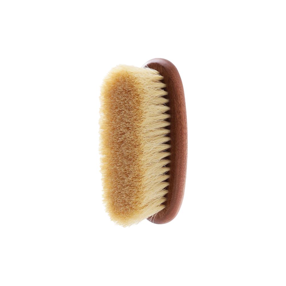 Clothes Brush Natural Horsehair Wooden Handle Lint Remover for Wool - Brown