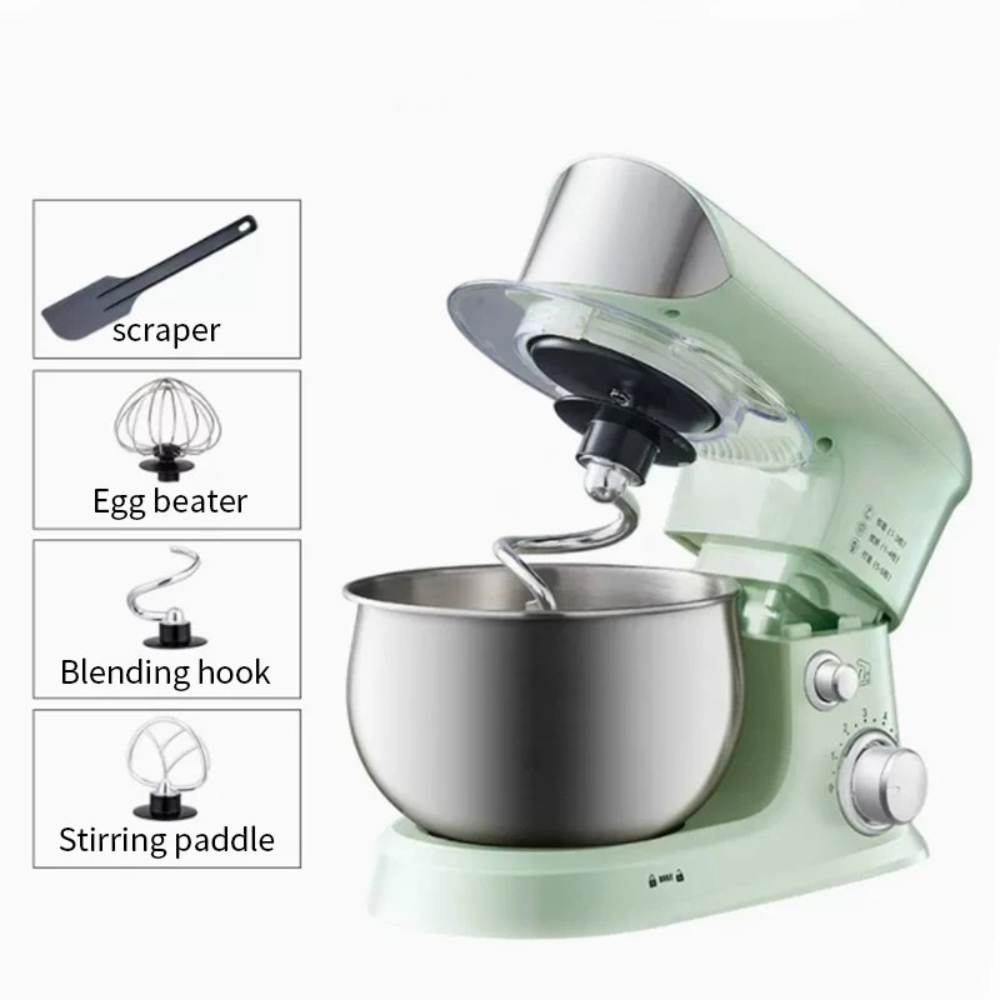 Stand Mixer 3L 600W Electric Kitchen Mixer with Stainless Steel Bowl 6 Speed Tilt Head - Green