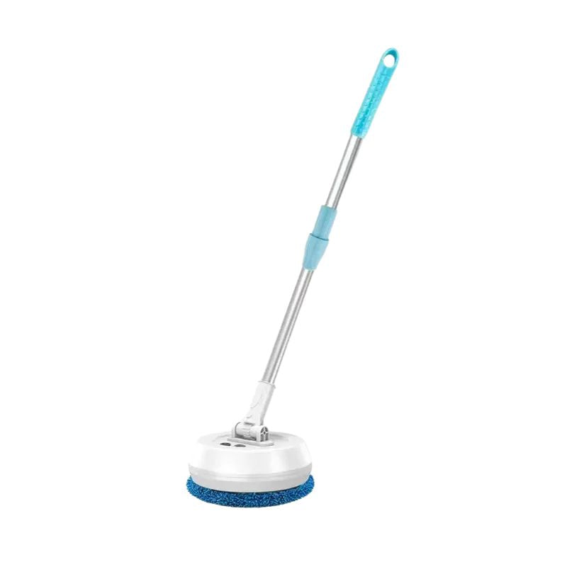 Spin Mop Cleaner 85Min Cordless Wet and Dry Floor Scrubber with Extendable Handle - White