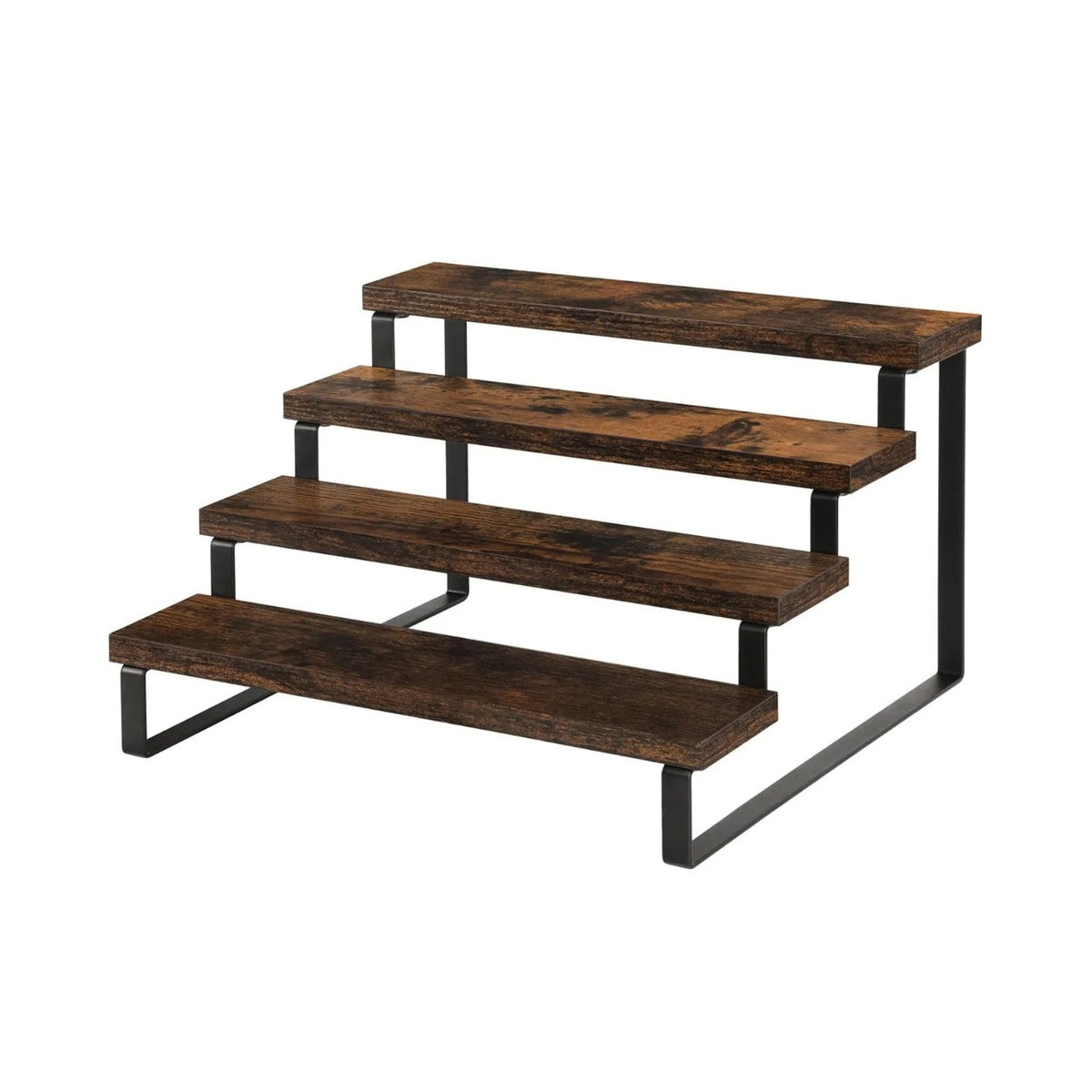 Display Rack 2 Tier Solid Wood Countertop Organiser Kitchen Storage Stand