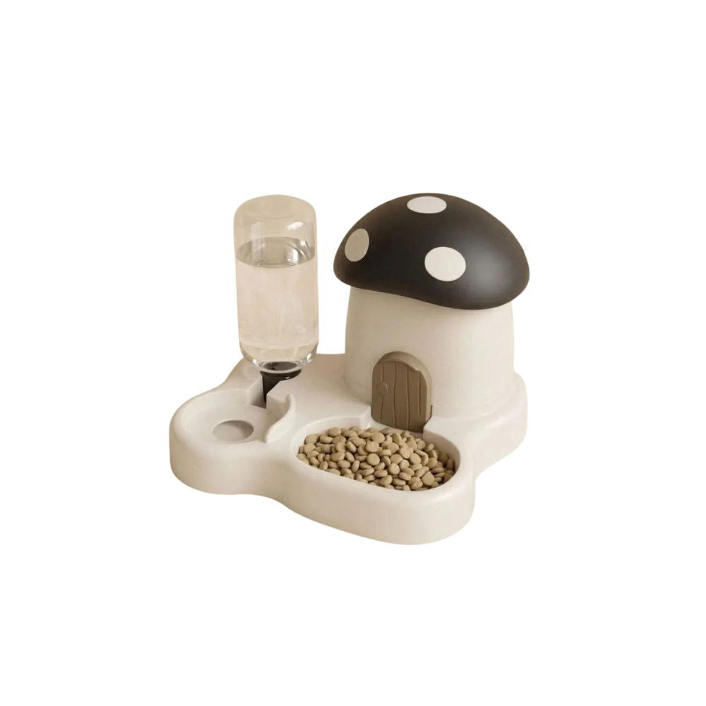 Pet Automatic Feeder 400g Gravity Refill Food and Water Dispenser Dry Wet Separation - Black