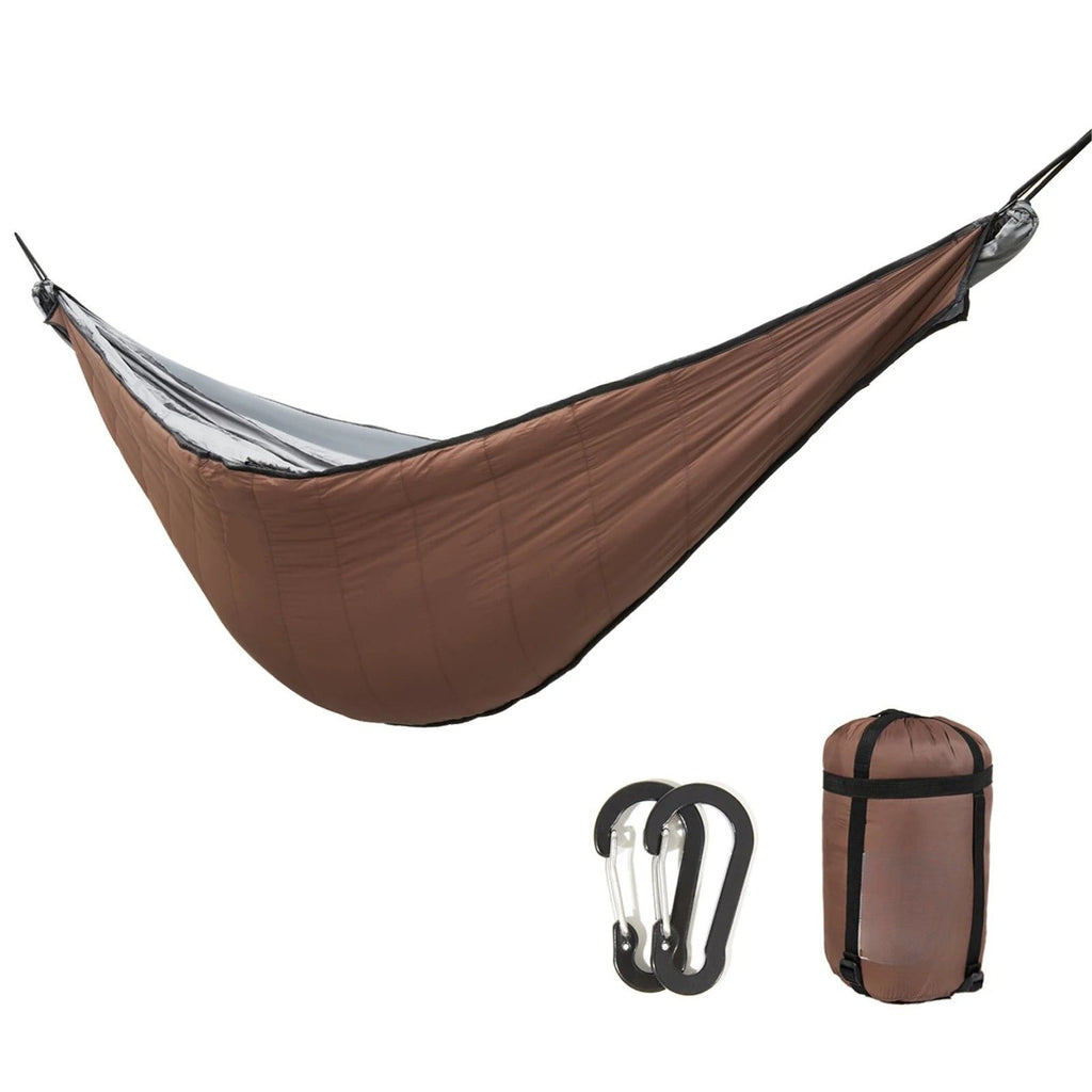 Portable Hammock Underquilt Winter Cold Weather Warm Under Quilt for Camping Hiking - Brown