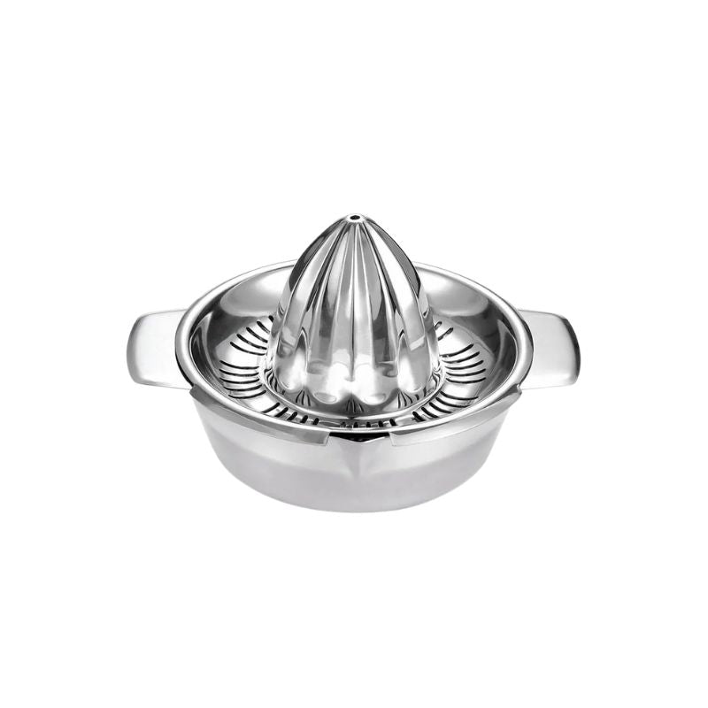 304 Stainless Steel Manual Citrus Juicer Lemon Orange Grapefruit Hand Press with Strainer - Silver