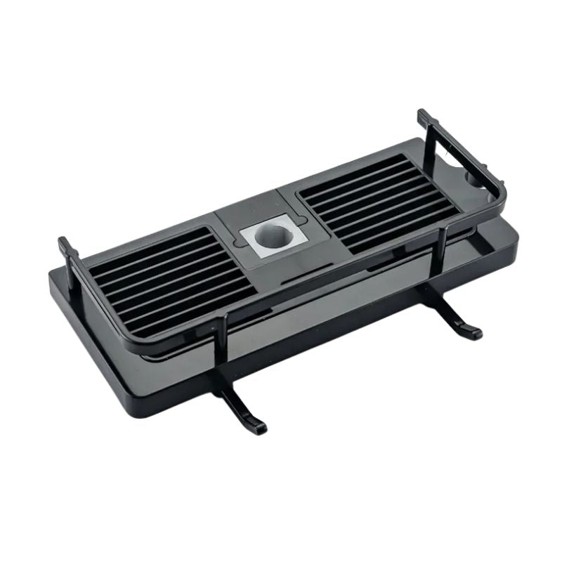Bathroom Shower Shelf 24cm No-Drill Pole Mounted Drainage Storage Rack Adjustable - Black