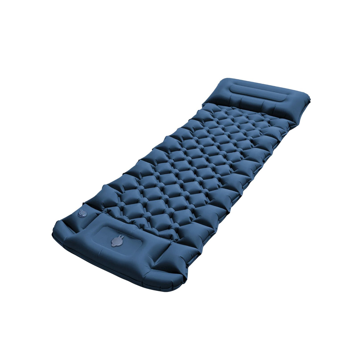 Inflatable Mattress 206cm Portable Hiking Bed with Built in Foot Pump - Blue