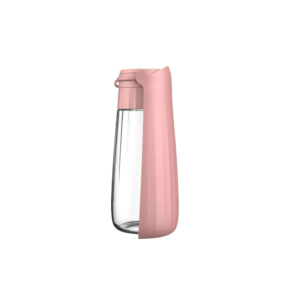 Dog Water Bottle 550mL Portable Foldable Drinking Dispenser with Travel Design - Green