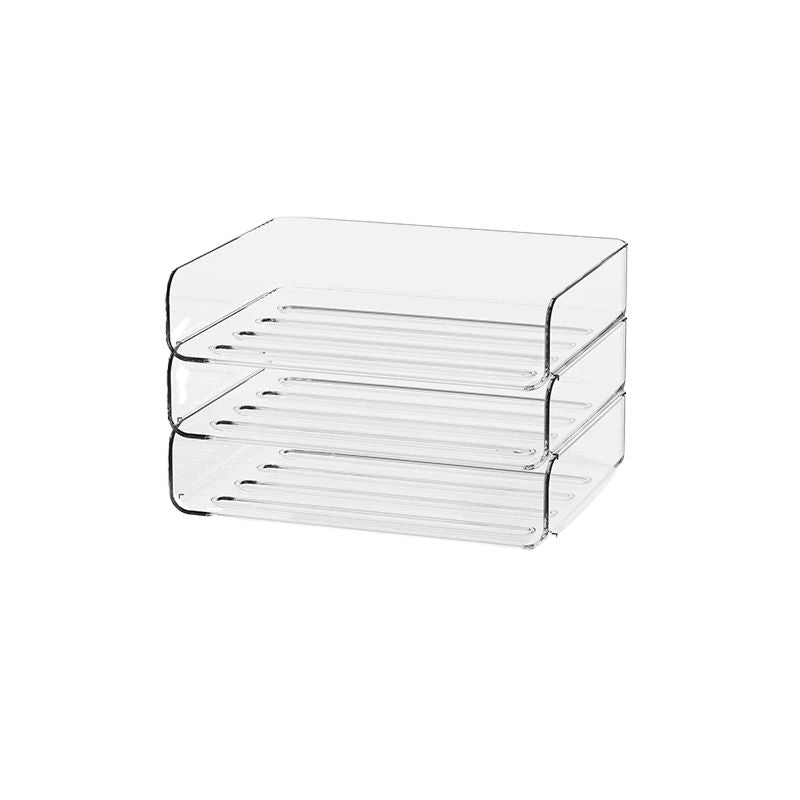 Portable 3 Tier Desk Organizer with Vertical File Holders and Pen Holder Stackable Office Storage Rack