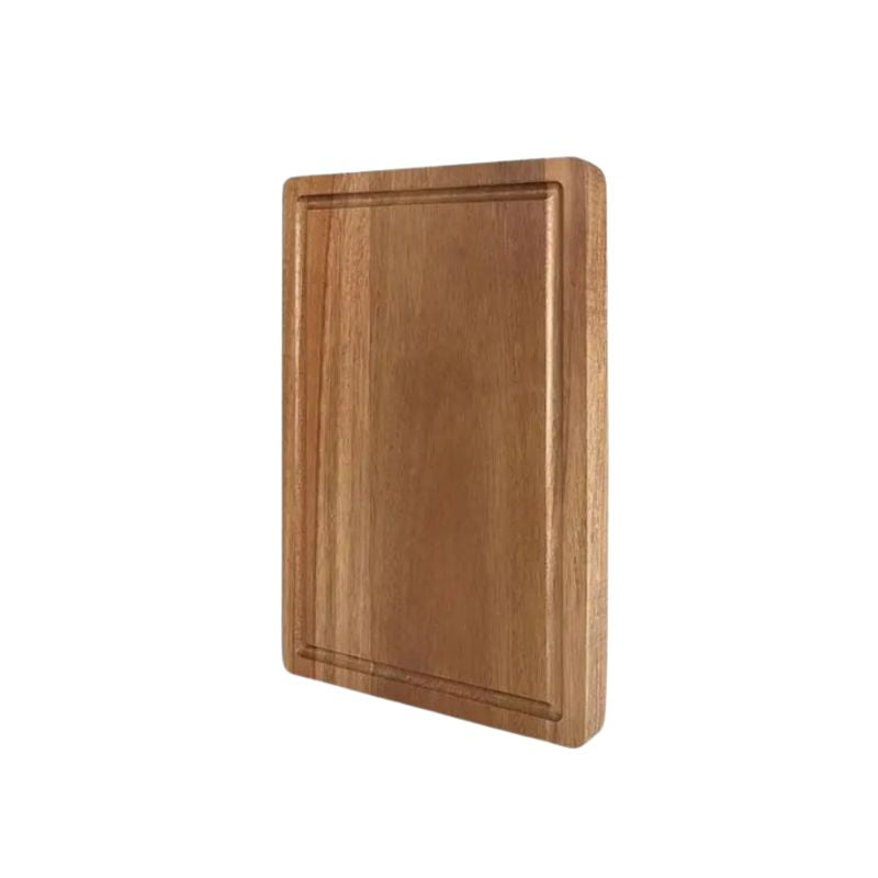 Cutting Board 26cm Wooden Kitchen Chopping Block Juice Groove Durable Food Preparation Board