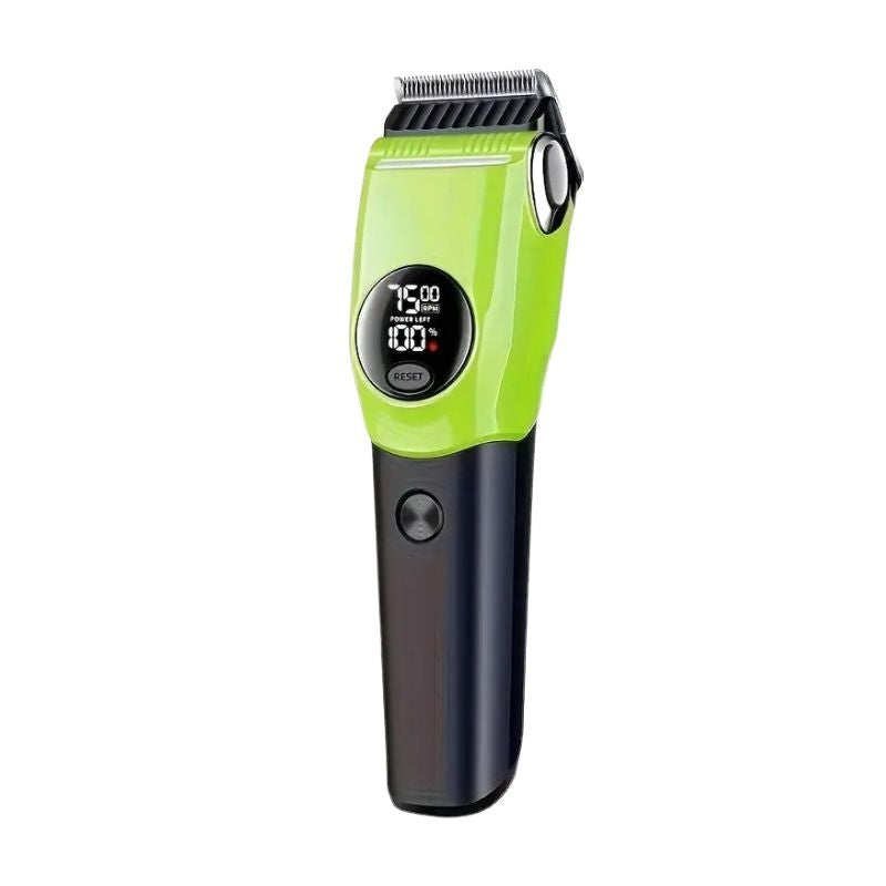 Pet Hair Trimmer 7500 RPM Rechargeable LED Grooming Clipper for Dogs and Cats - Green