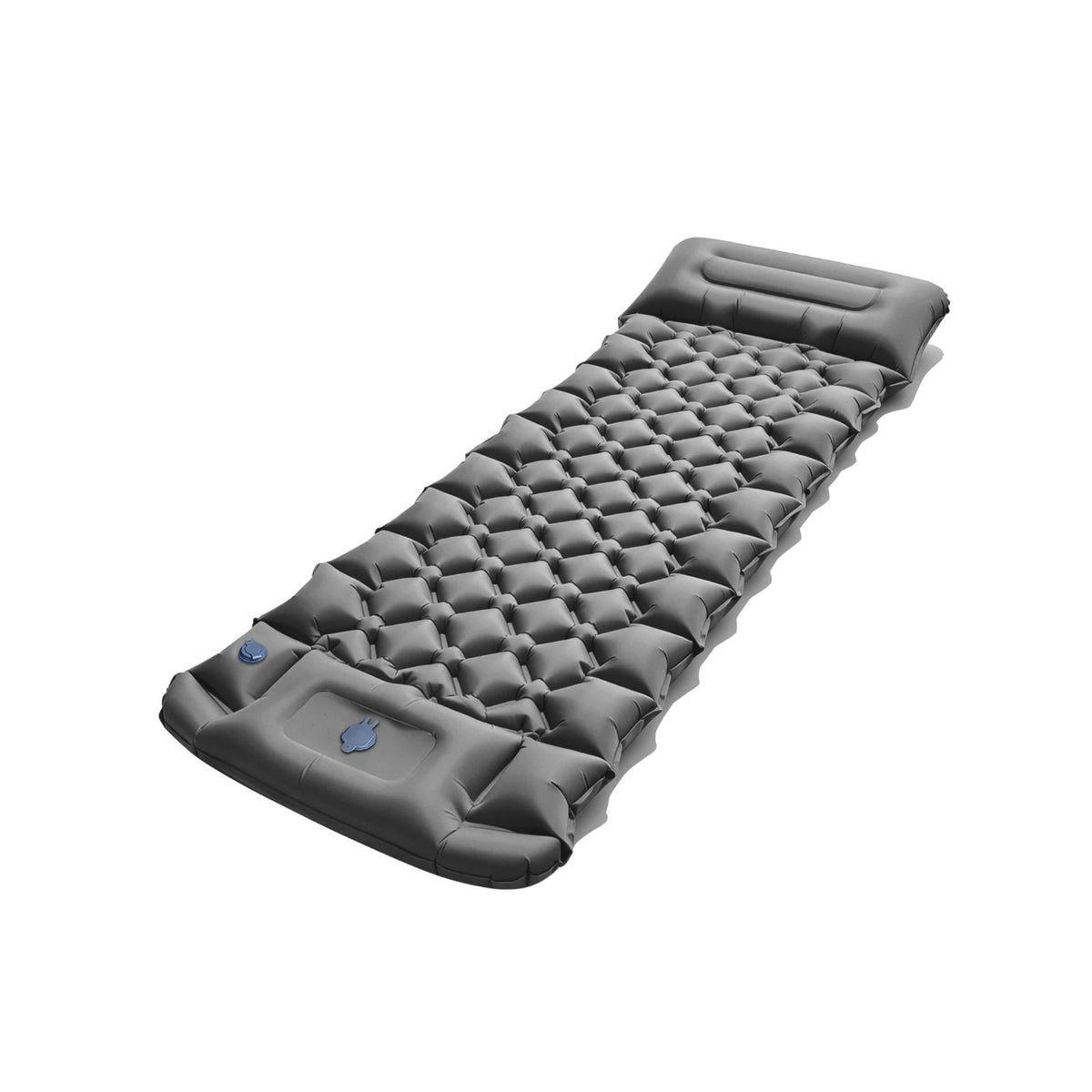 Inflatable Mattress 206cm Portable Hiking Bed with Built in Foot Pump - Grey