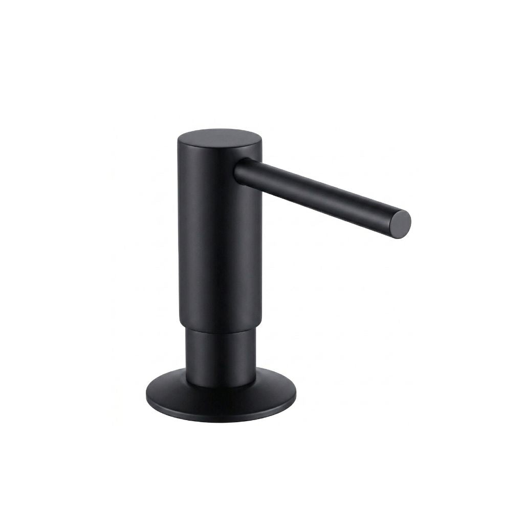Built In Kitchen Sink Soap Dispenser with 500ml Bottle Brass Pump Liquid Soap Dispenser Kit - Black