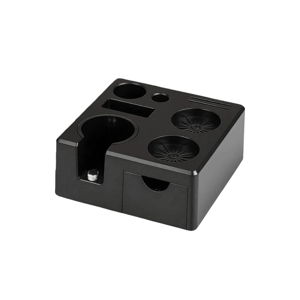 Coffee Powder Holder Countertop Storage Base with 3 Compartments - Black
