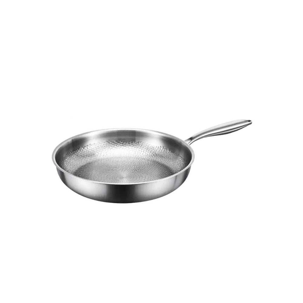 Titanium Frying Pan 28cm Hammer Pattern Uncoated Non Stick Cookware