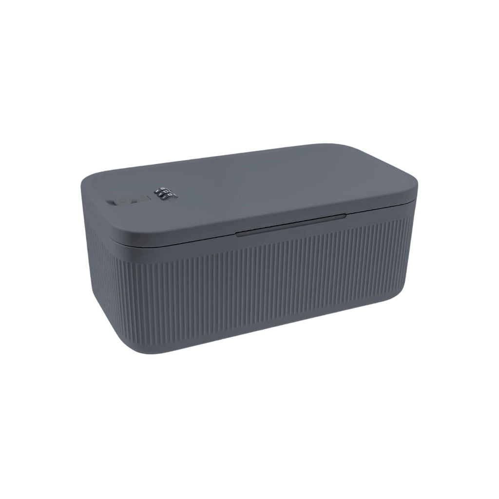 Lockable Storage Box 3-Digit Combination Lock Portable Plastic Container - Grey