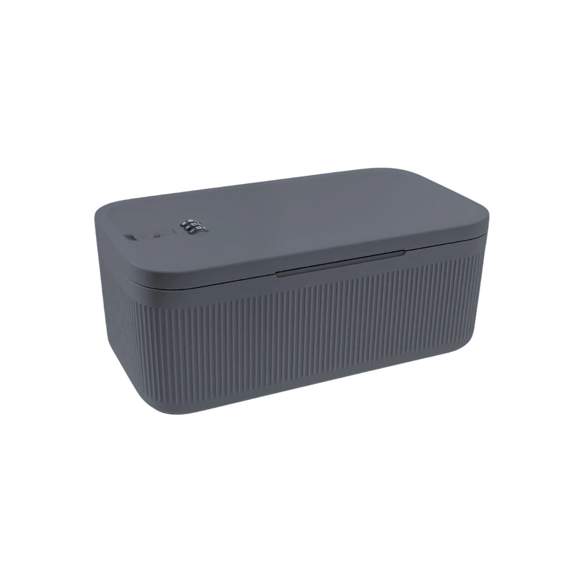 Lockable Storage Box 3-Digit Combination Lock Portable Plastic Container - Grey