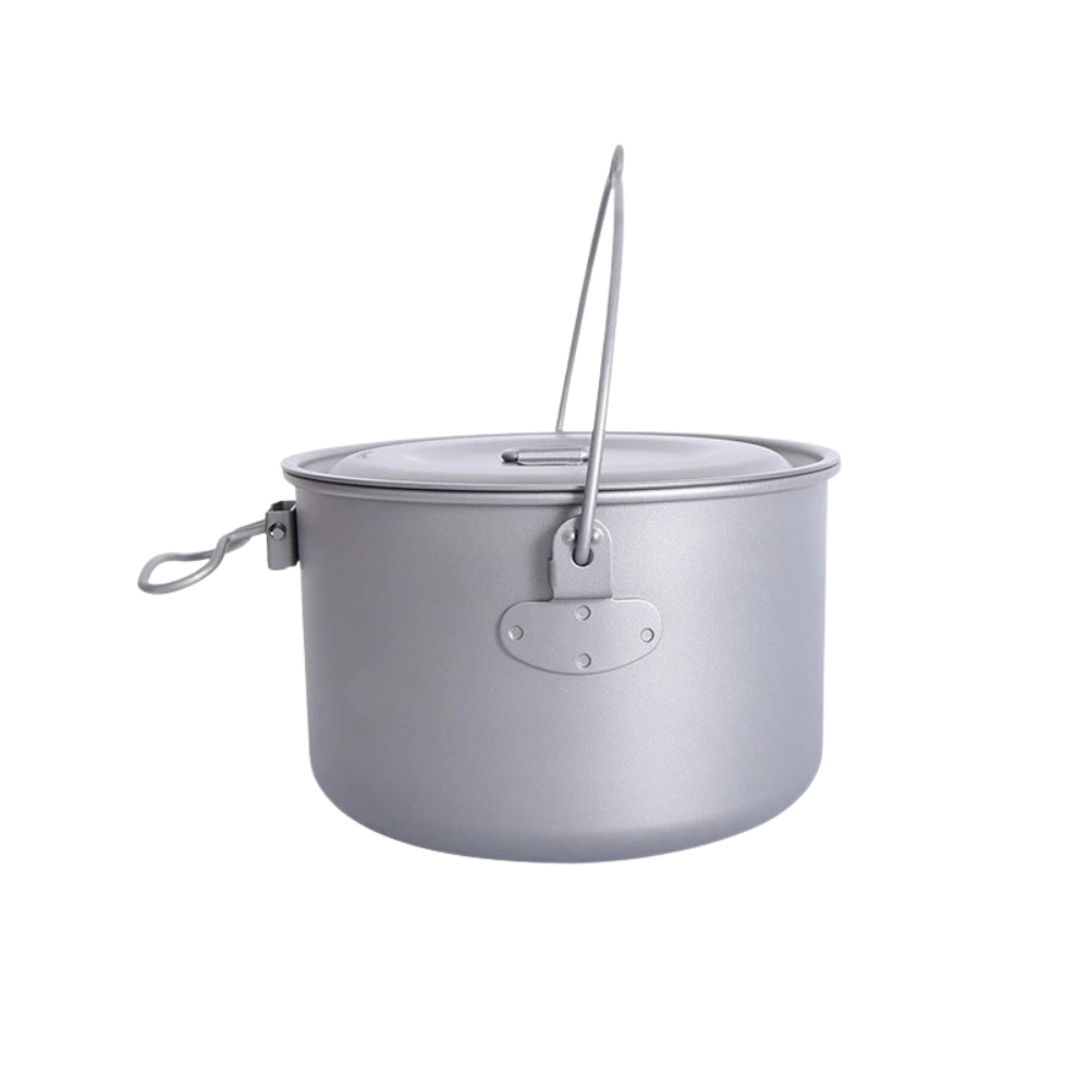 Titanium Camping Pot 1.3L Portable Hanging Cookware Ultralight Outdoor Cooking Pot