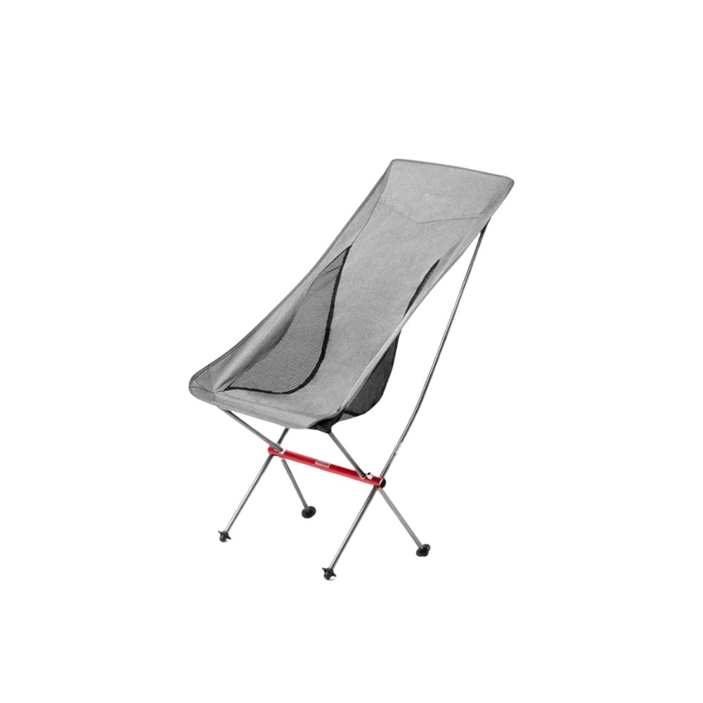 Camping Moon Chair Lightweight Folding Outdoor Backpack Seat with Aluminum Alloy Frame - Grey