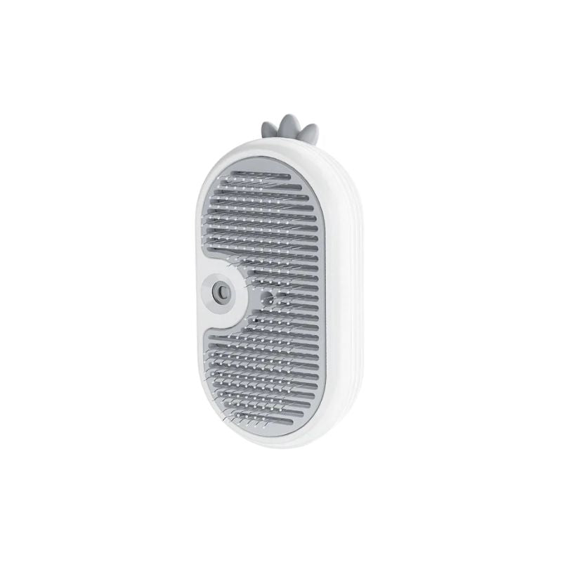 Pet Steam Brush 34 mL Rechargeable Spray Grooming Comb for Cats and Dogs - White