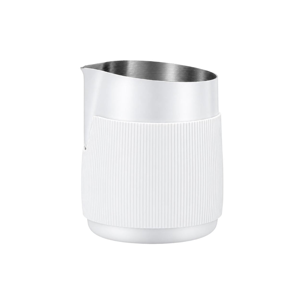 Milk Frothing Pitcher 480mL Stainless Steel Latte Art Cup with Spout and Heat Insulated Body - White