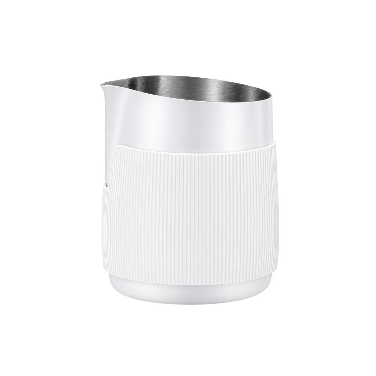 Milk Frothing Pitcher 480mL Stainless Steel Latte Art Cup with Spout and Heat Insulated Body - White