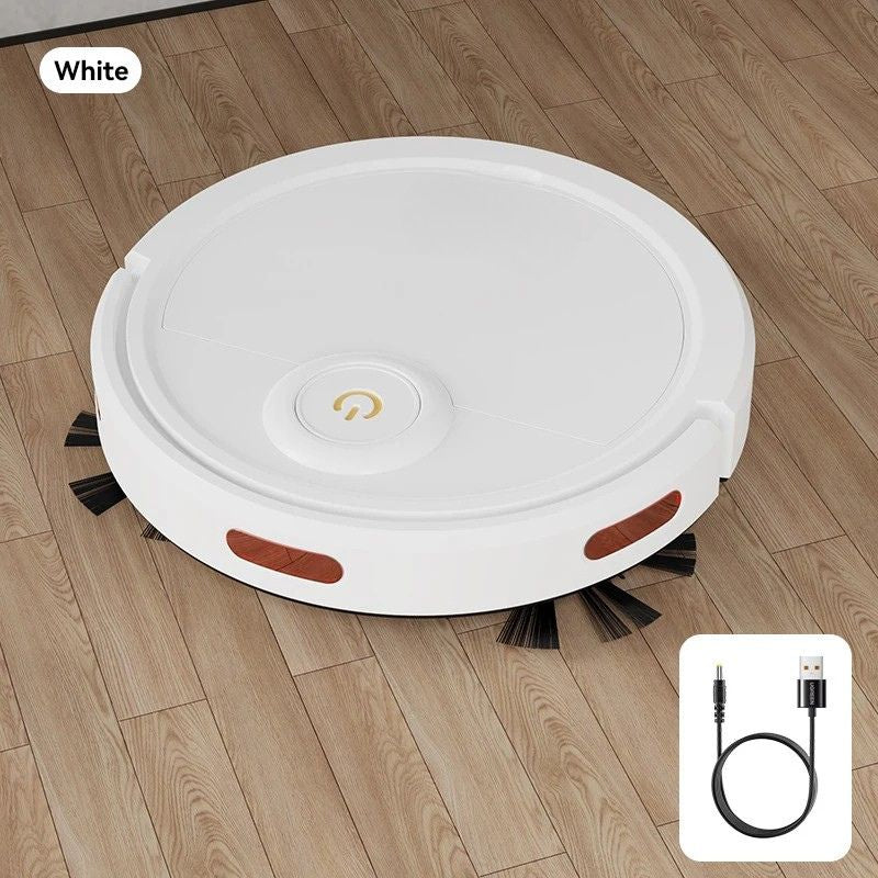 Robot Vacuum Cleaner 1200Pa 3 in 1 Wet Dry Sweeping USB Rechargeable Home Cleaner - White
