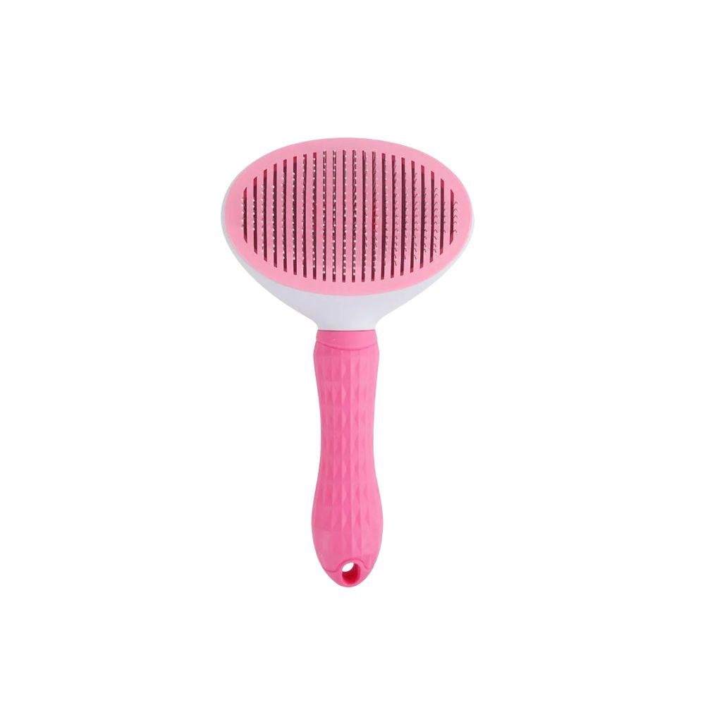 Pet Grooming Brush Self Cleaning Slicker Tool for Cats and Dogs - Pink