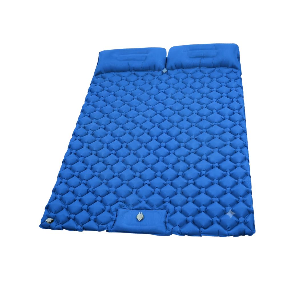 Camping Sleeping Pad Double Inflatable Mattress 190cm Portable Ultralight Folding Bed - Blue