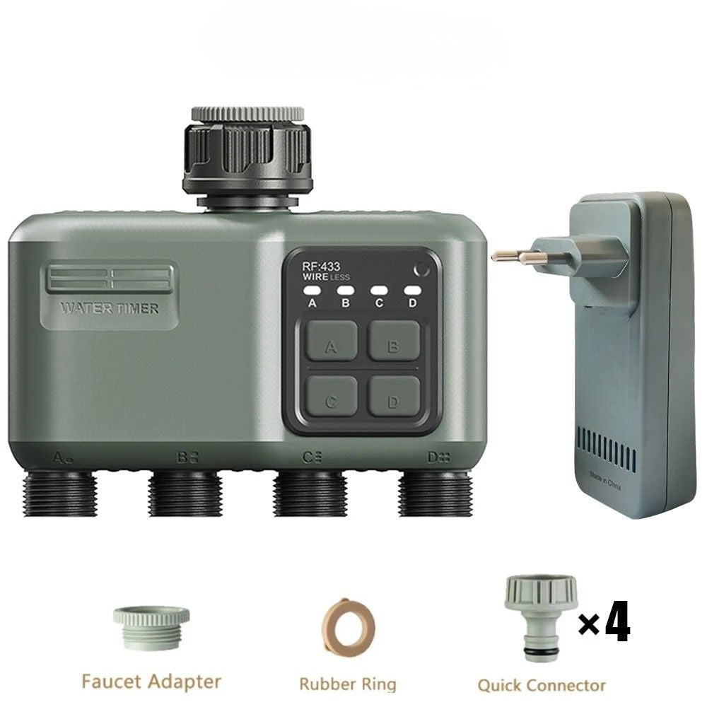 Smart WiFi RF433 Garden Sprinkler Water Timer 4 Outlet Programmable Automatic Irrigation Controller with Rain Delay