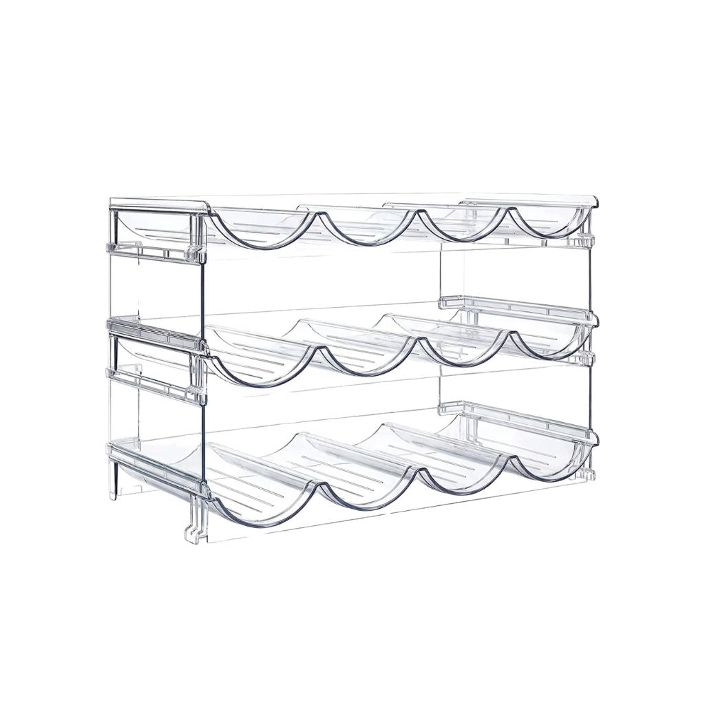 Water Bottle Rack 2 Tier Stackable PET Storage Holder