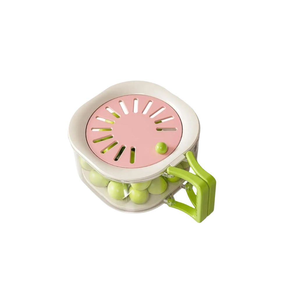 Fruit Washing Bowl 16cm Foldable Handle Drain Basket with Strainer Fresh Food Storage Container