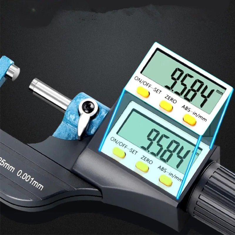 Digital Depth Micrometer Portable High Precision Measuring Tool 0-25 mm Range 0.001 mm Accuracy LCD Display