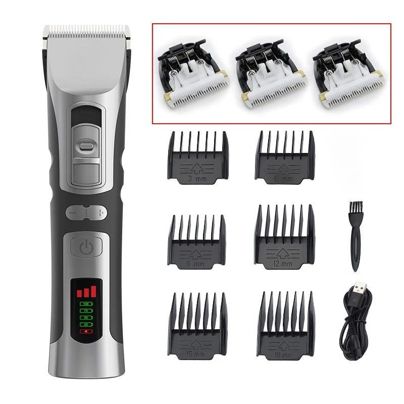 Pet Clipper 2200mAh Rechargeable 3 Speed Cordless Grooming Trimmer with 6 Guide Combs