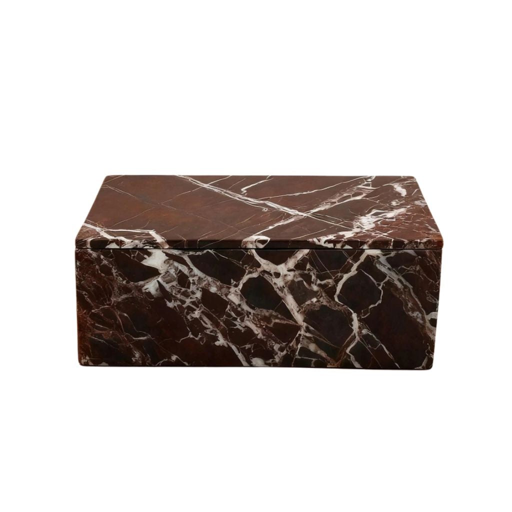 Storage Box Portable Marble Style Cotton Swab Holder Rectangular Vanity Organizer
