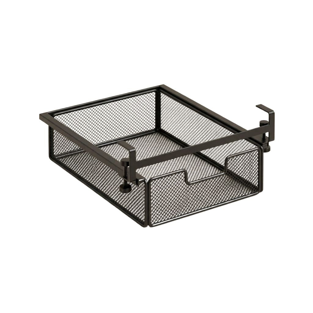 Under Desk Drawer 38 cm Slide Out Storage No Drill Clamp On Organiser - Black