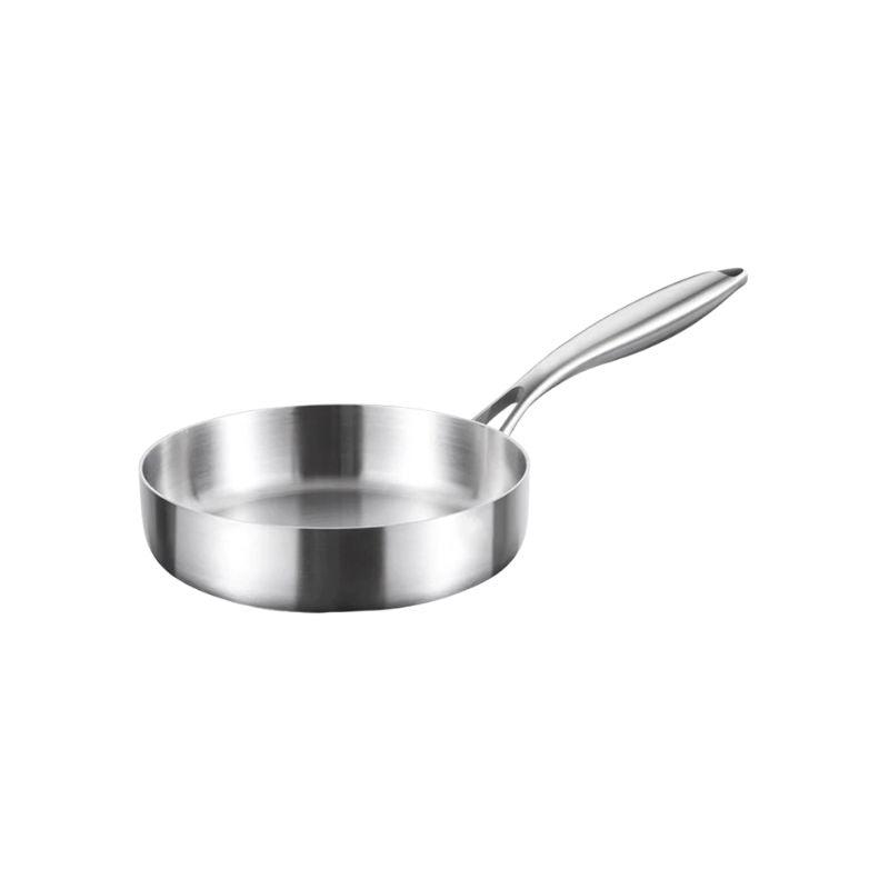 Frying Pan 20 cm 316 Stainless Steel Uncoated Skillet with Ergonomic Handle for Gas and Induction Cookers