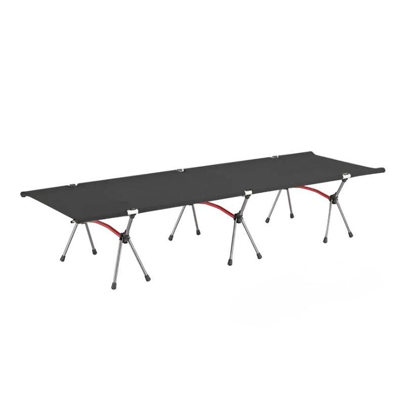 Camping Stretcher Bed Folding Aluminium Cot Ultralight 120 kg for Hiking - Black