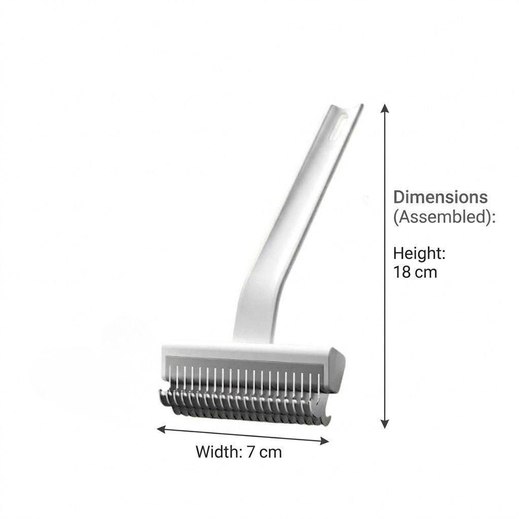Pet Grooming Comb Detangling Brush for Long Hair Cats and Dogs - White