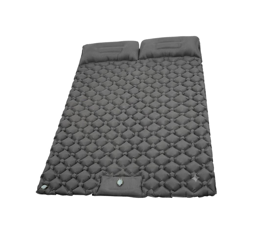 Camping Sleeping Pad Double Inflatable Mattress 190cm Portable Ultralight Folding Bed - Grey