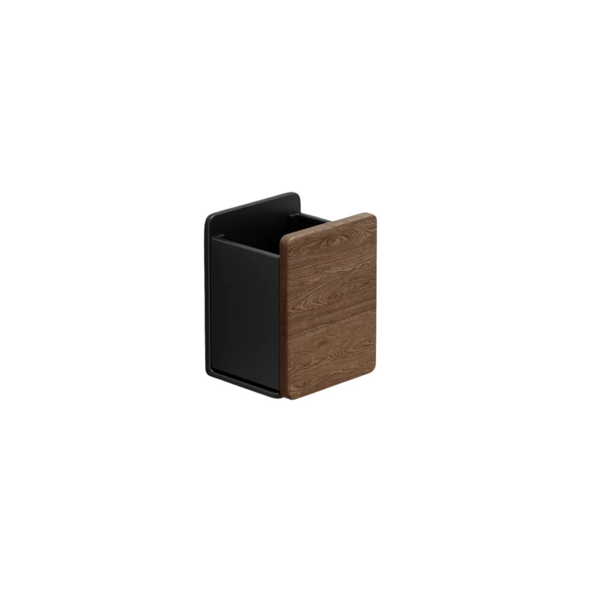 Large Wooden Desk Organiser 2-Compartment Box for Desk and Bathroom - Black