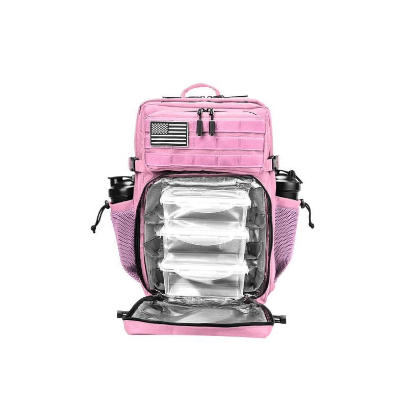Meal Prep Backpack 45L Insulated Tactical Gym Travel Bag - Pink