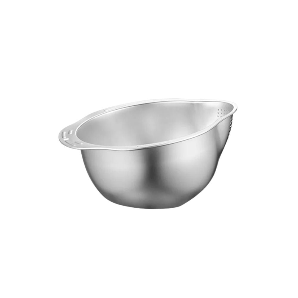 Rice Washer Strainer Bowl 304 Stainless Steel Washing Basin for Rice Fruits Vegetables and Grains - Gold