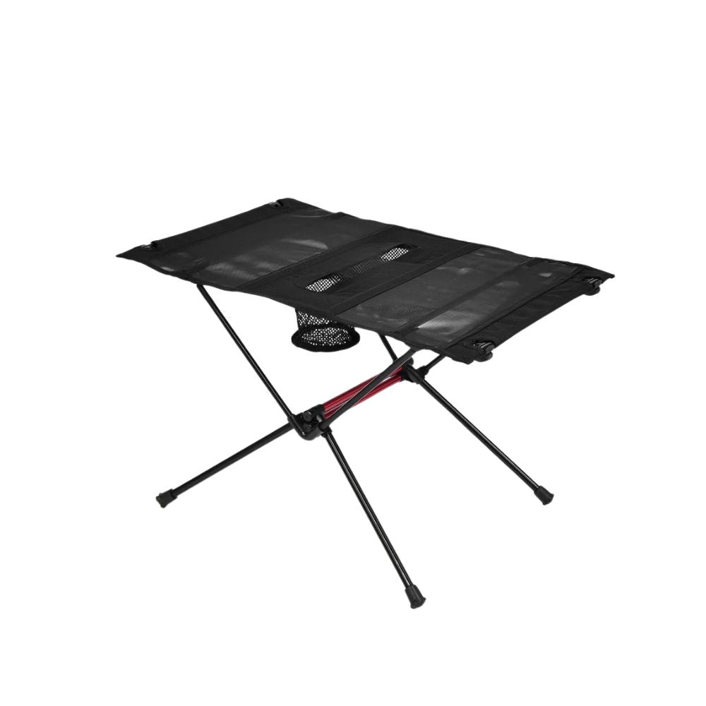 Camping Table Portable Folding Table 60cm Lightweight Outdoor Picnic Table with Cup Holders - Black