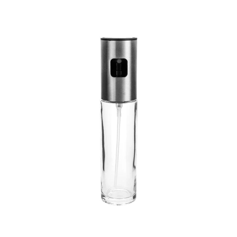 Oil Dispenser 17.3 × 7 cm Stainless Steel Spray Bottle Round Kitchen Dressing Container