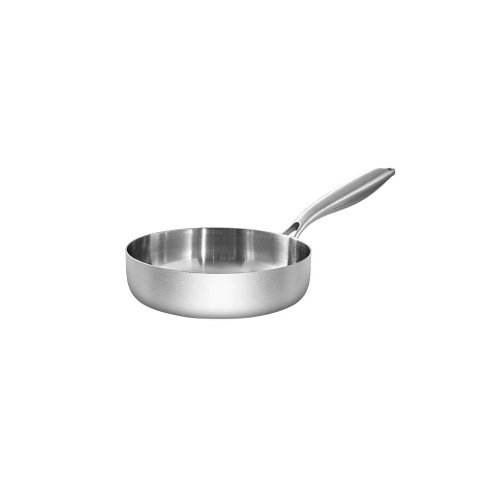 Frying Pan 20 cm 316 Stainless Steel Ceramic Coated Deep Pan Induction - Silver