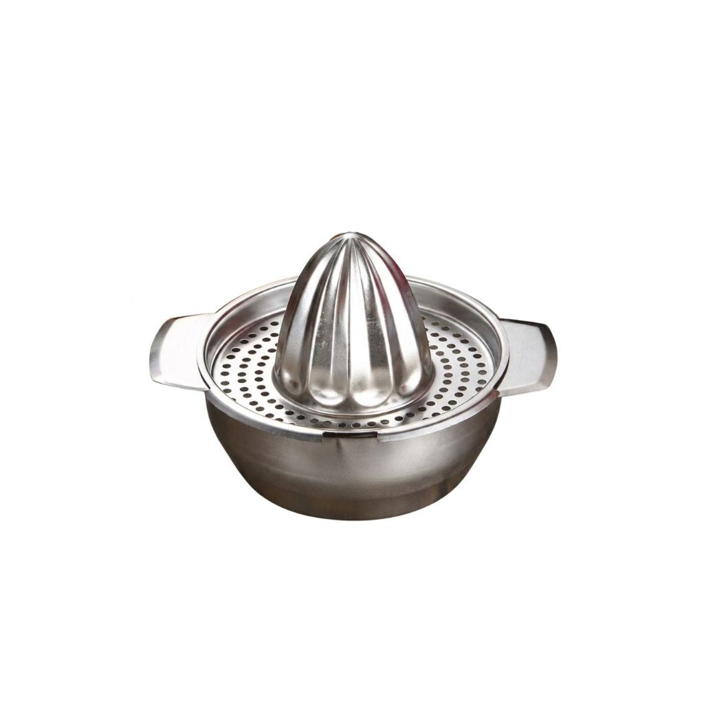 Stainless Steel Manual Citrus Juicer Lemon Orange Fruit Squeezer with Strainer Bowl - Gold