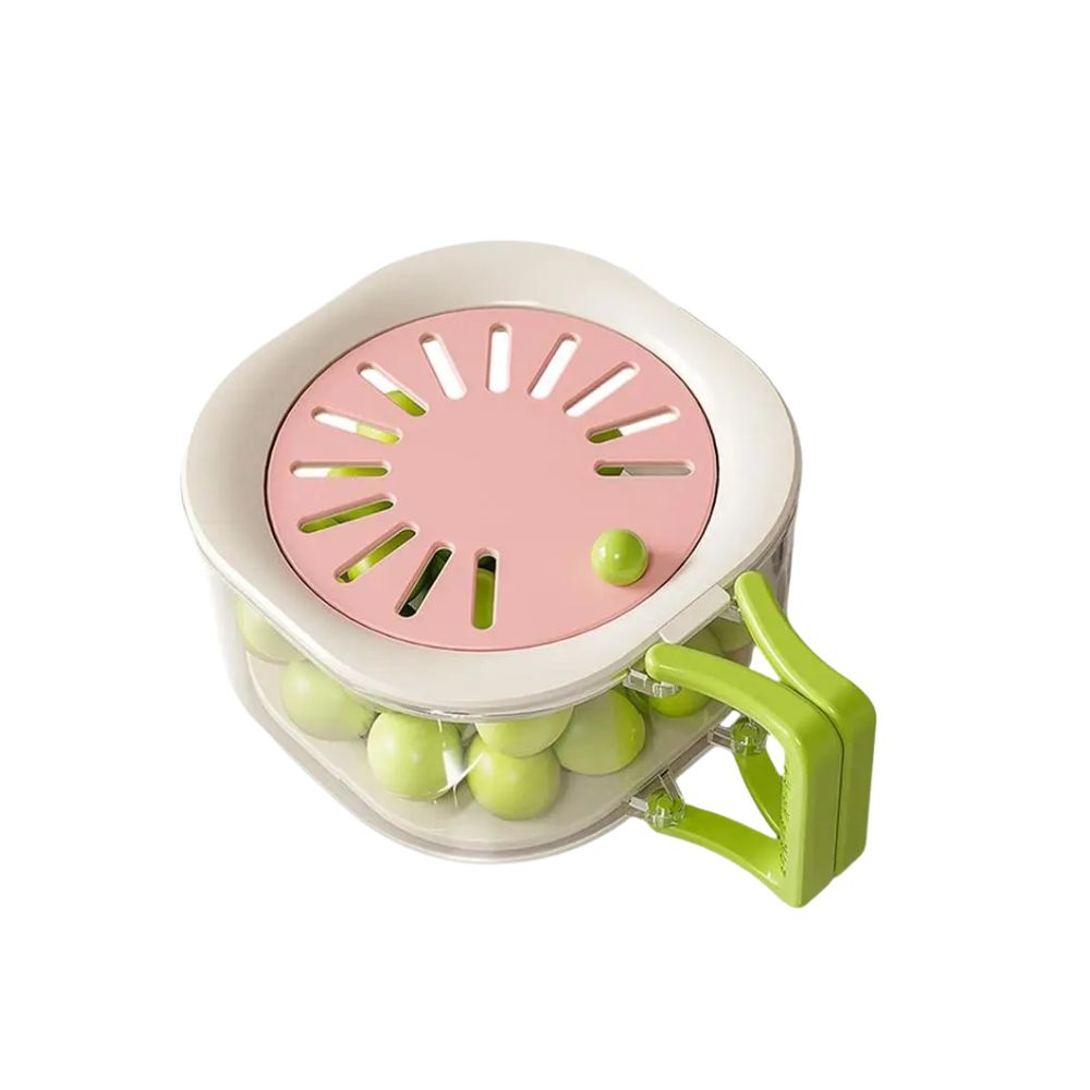 Fruit Washing Bowl 16cm Foldable Handle Drain Basket with Strainer Fresh Food Storage Container