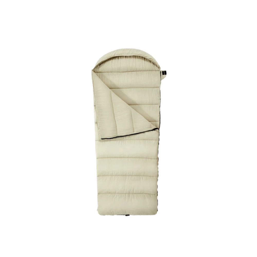 Sleeping Bag Portable Outdoor Camping Quilt Envelope Style Warm - Beige